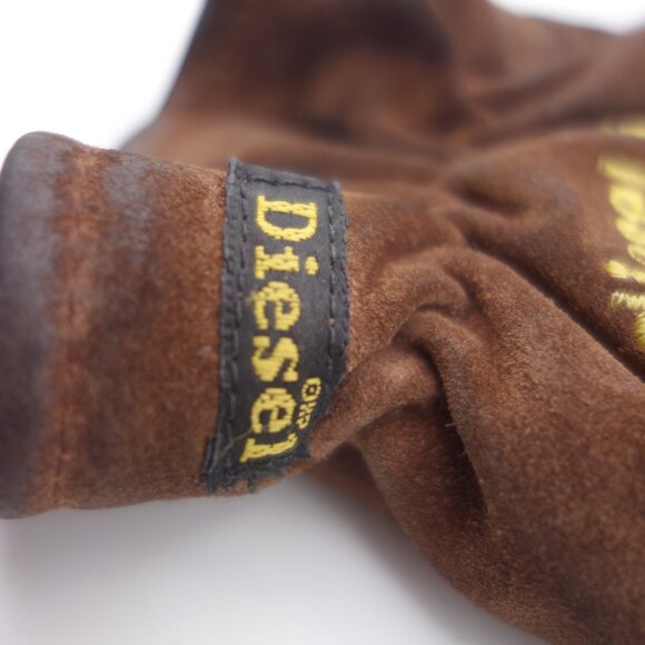 Vintage Diesel Ind. 100% Leather Brown Winter Gloves Made in Italy - Picture 11 of 15